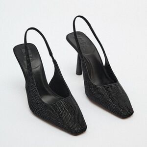 ZARA SLINGBACK RHINESTONE HIGH HEELS